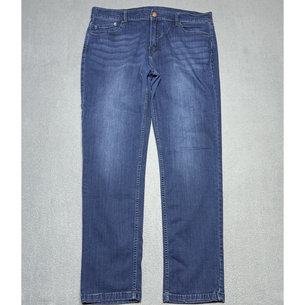 Mugsy Jeans Mens 36x31 Slim Fit Straight Leg 4-Way Stretch Denim Indigo